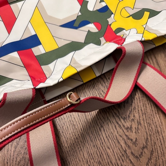 NWT! NEW! Tory Burch Ella Market Tote Bag -Large -Nylon Gracie Basket Weave - Picture 6 of 10